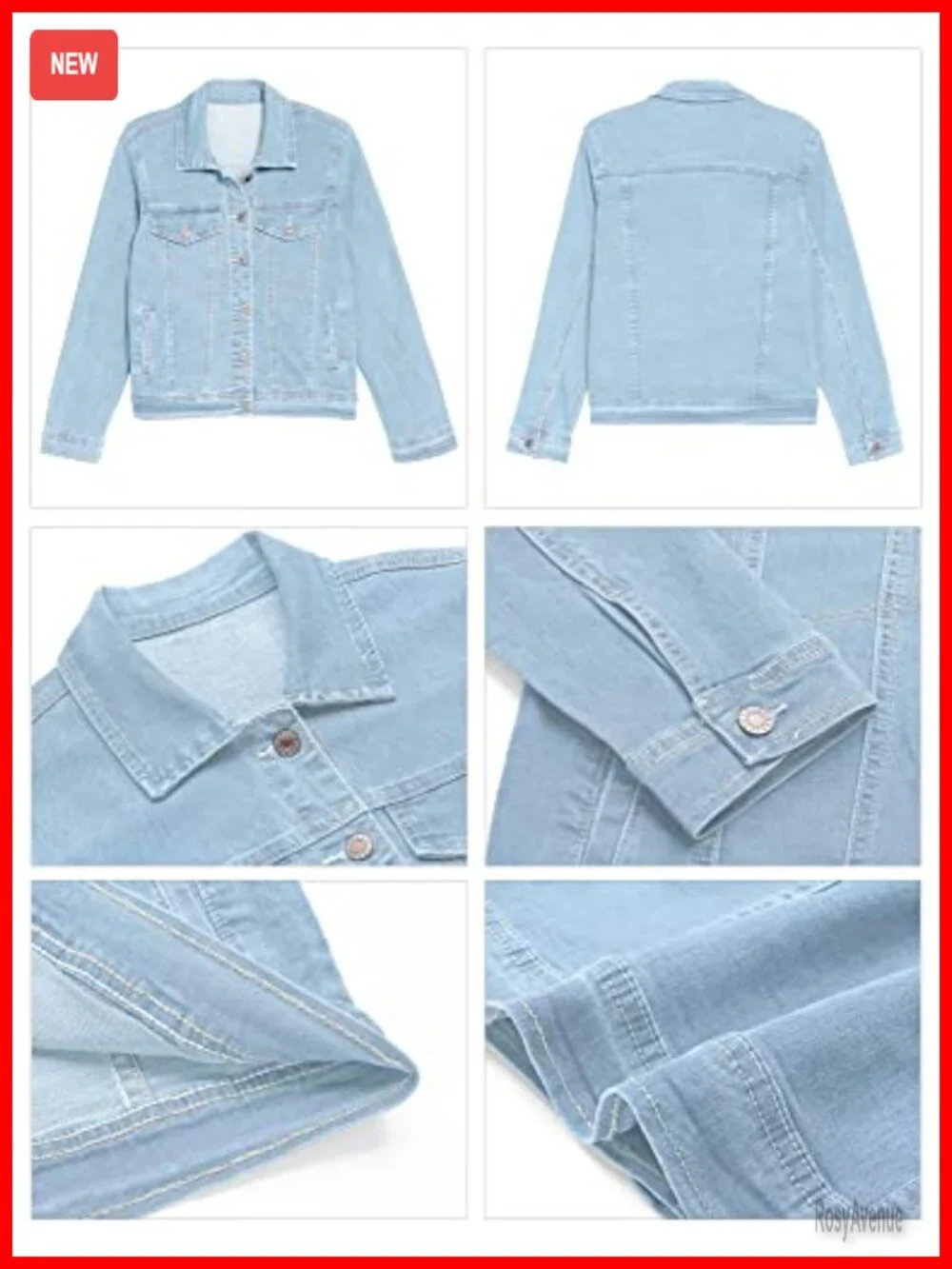 Women's Basic Button Down Long Sleeve Stretchy Jean Trucker Denim Jacket